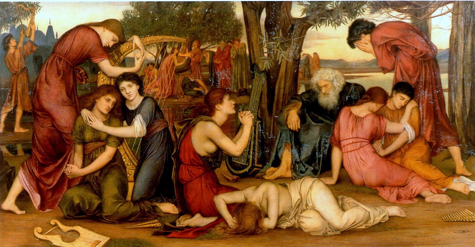 By the Waters of Babylon by Evelyn de Morgan,A3(16x12")Poster