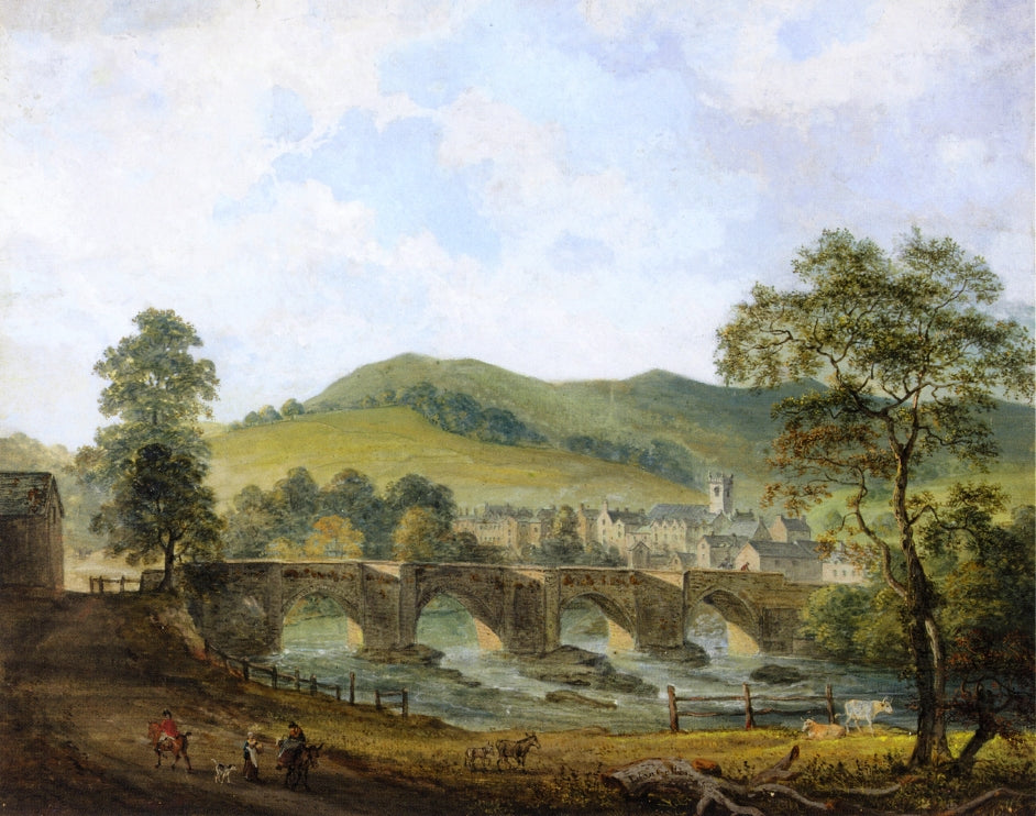 Llangollen, Denbighshire, vintage artwork by Paul Sandby , R.A., 12x8" (A4) Poster