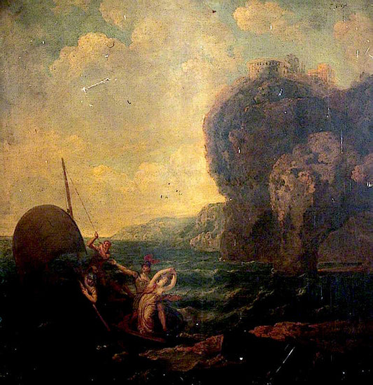 A Boat at Sea, vintage artwork by Samuel Drummond, 12x8" (A4) Poster