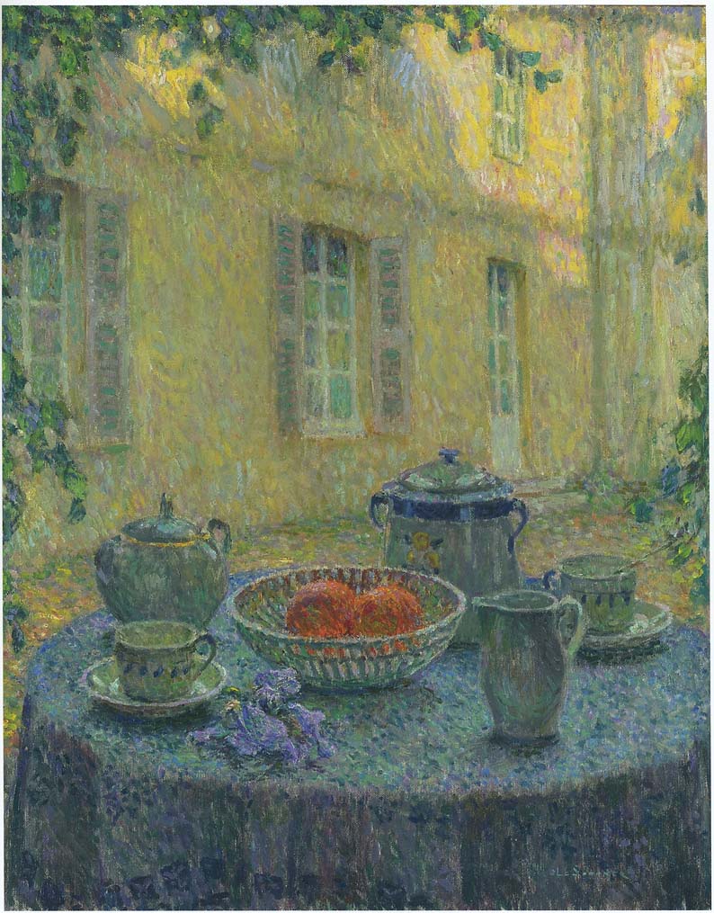 The Blue Tablecloth at Gerberoy by Henri Le Sidaner,A3(16x12")Poster