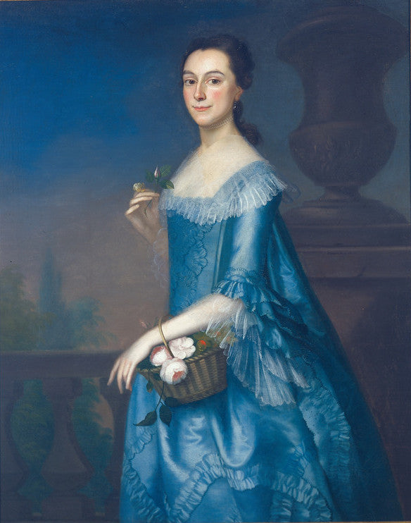 Portrait of Anne Saltonstall, vintage artwork by Joseph Blackburn, 12x8" (A4) Poster