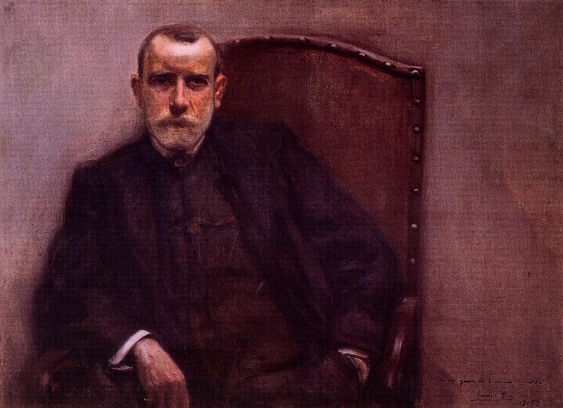 Retrato de hombre, vintage artwork by Cecilio Pla y Gallardo, 12x8" (A4) Poster