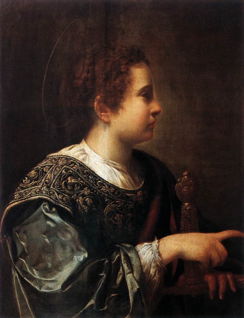 St Catherine, vintage artwork by Simon Vouet, 12x8" (A4) Poster