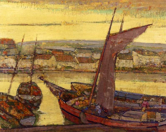 Brittany Coast, vintage artwork by Richard Edward Miller, 12x8" (A4) Poster
