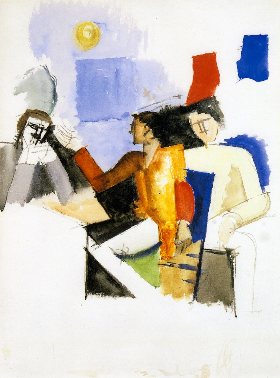 The Conquest of the Air (study), vintage artwork by Roger de la Fresnaye, 12x8" (A4) Poster