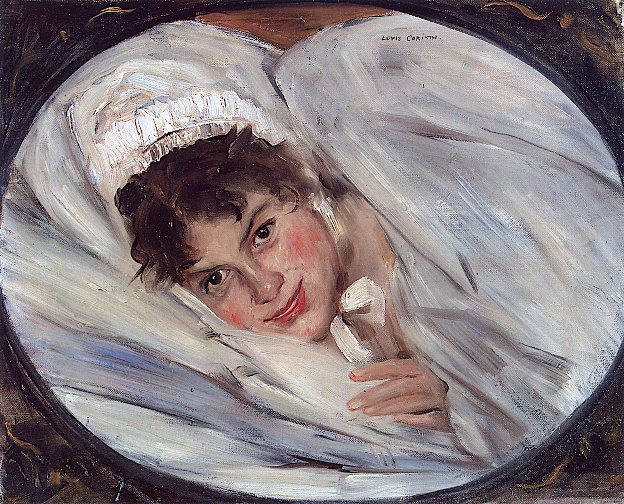Girl's Head on a Pillow by Lovis Corinth,A3(16x12")Poster