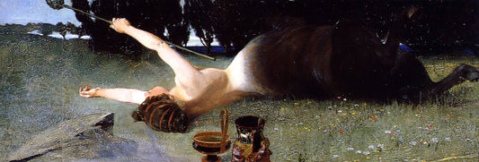 Drunken Cantaur, vintage artwork by Franz von Stuck, 12x8" (A4) Poster
