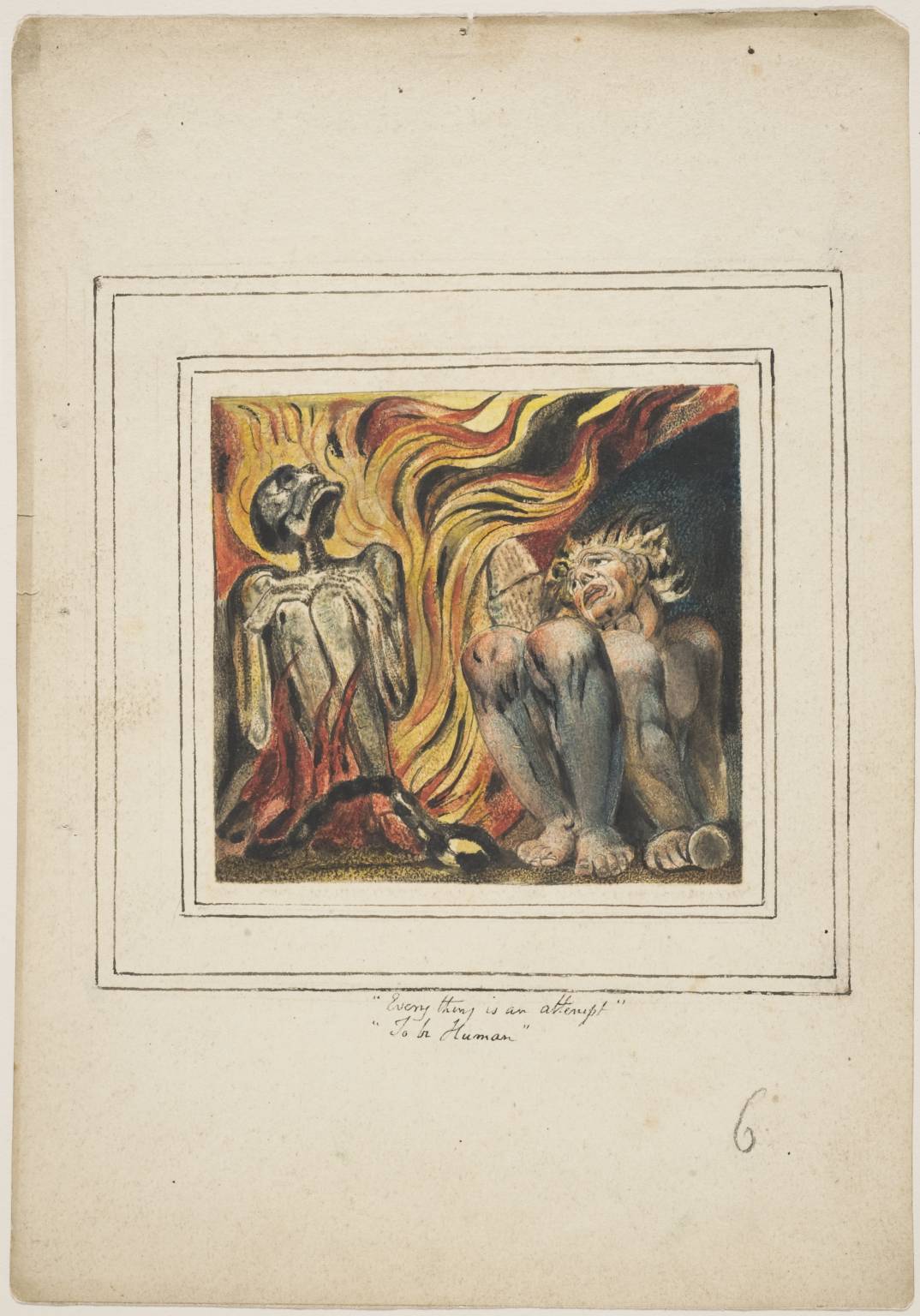 First Book of Urizen, Plate 10, vintage artwork by William Blake, 12x8" (A4) Poster