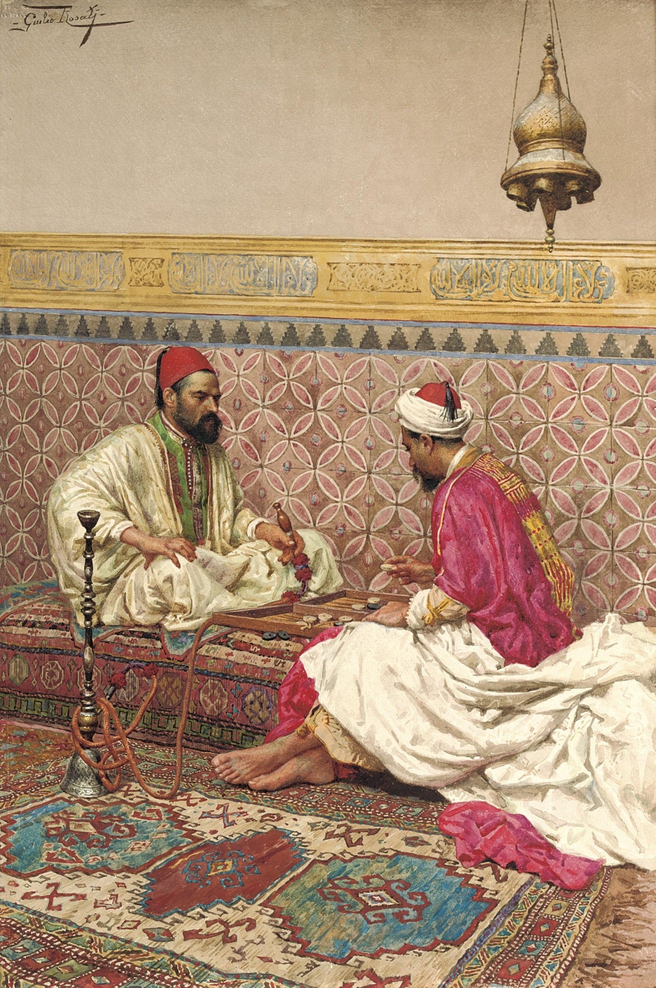The Backgammon Players by Giulio Rosati,A3(16x12")Poster