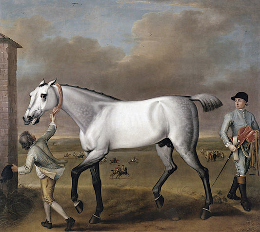 The Duke of Hamilton's Grey Racehorse 'Victorious' at Newmarket, vintage artwork by John Wootton, 12x8" (A4) Poster