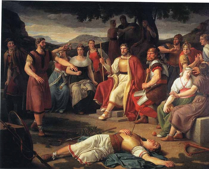 Baldr's Death, vintage artwork by Christoffer Wilhelm Eckersberg, 12x8" (A4) Poster