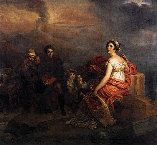 Corinne at Cape Miseno, vintage artwork by François Gerard, 12x8" (A4) Poster