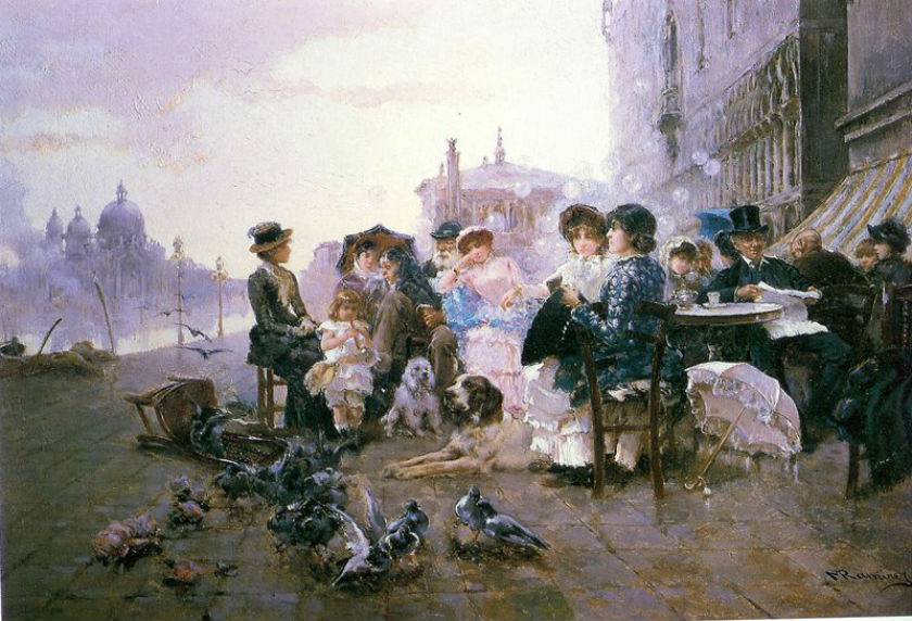 Elegant Ladies in Venice by Manuel Ramírez-Ibanez,A3(16x12")Poster