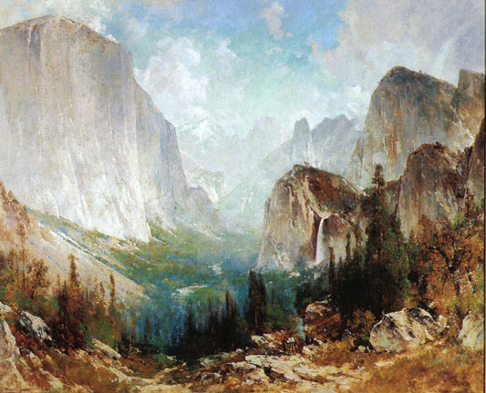 After the Storm, Yosemite Valley, vintage artwork by Thomas Hill, 12x8" (A4) Poster