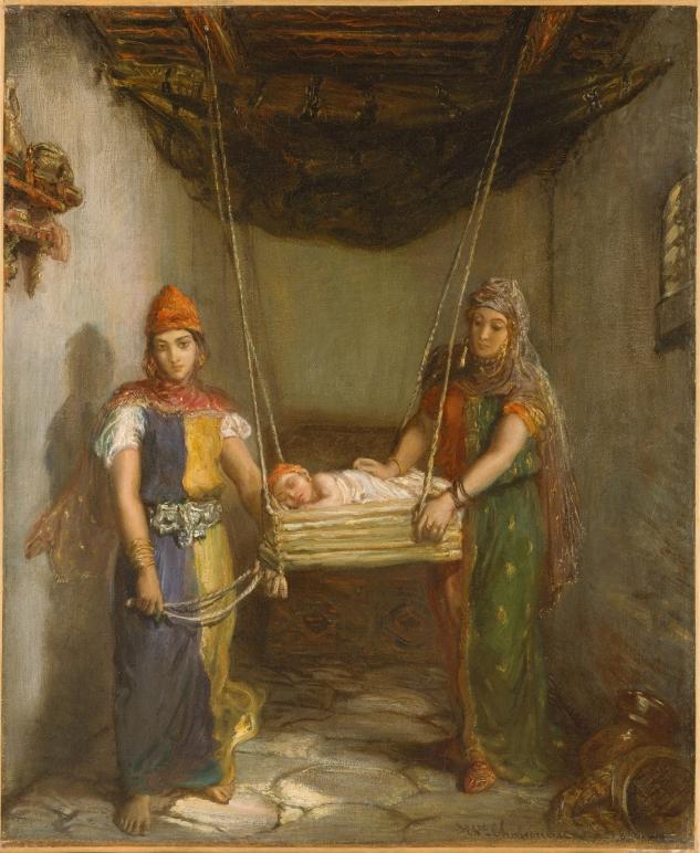 Scene In The Jewish Quarter Of Constantine, vintage artwork by Theodore Chasseriau, A3 (16x12") Poster Print