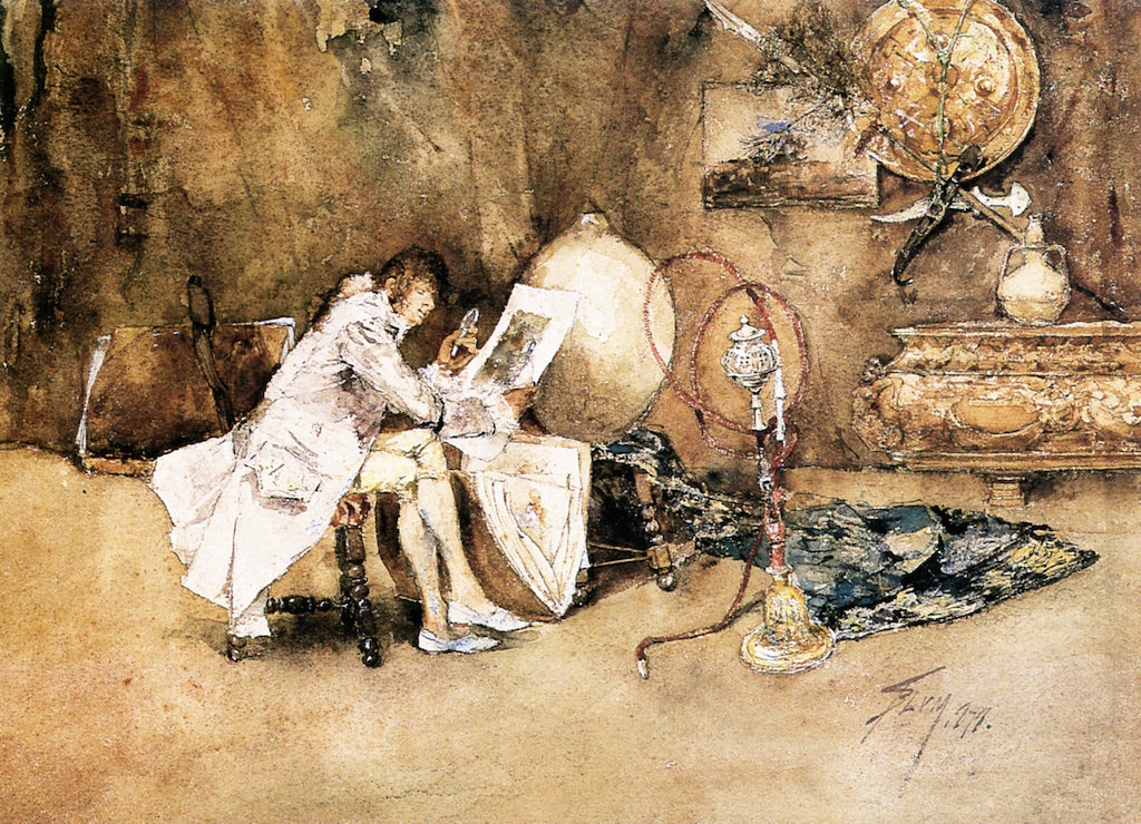 The Connoisseur of Watercolors by Robert Frederick Blum,A3(16x12")Poster