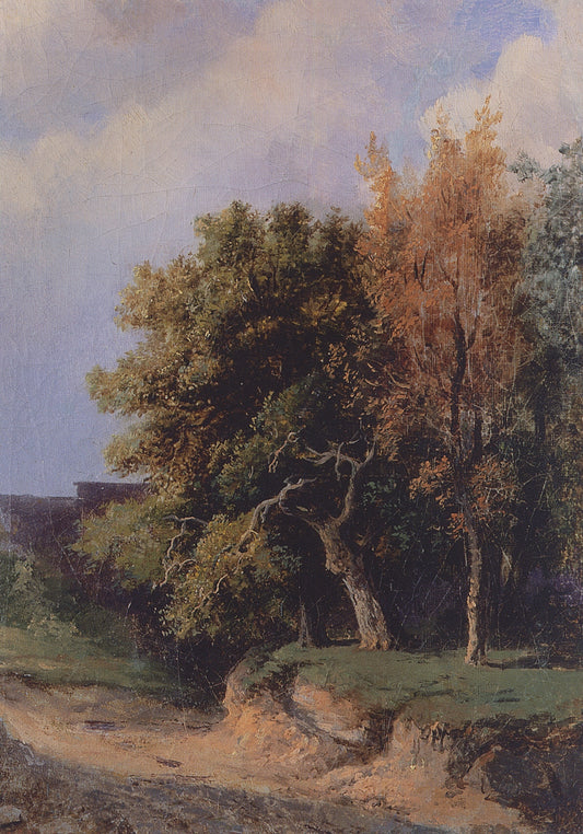 Landscape with a Road, vintage artwork by Alexei Kondratyevich Savrasov, 12x8" (A4) Poster
