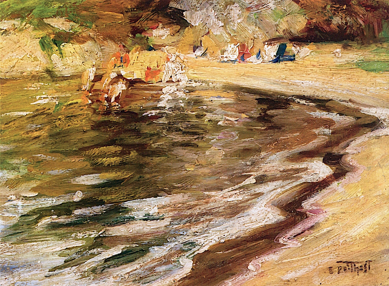 Beach Scene - A the Water by Edward Henry Potthast,A3(16x12")Poster