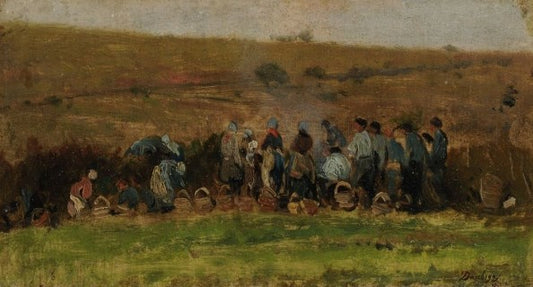 Farmers Harvesting Potatoes, vintage artwork by Charles-François Daubigny, A3 (16x12") Poster Print