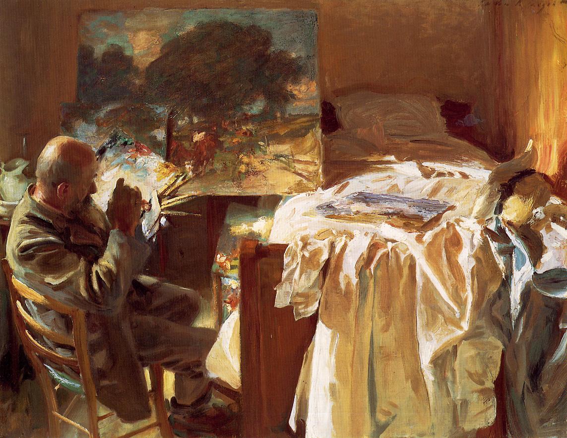 An Artist in His Studio, vintage artwork by John Singer Sargent, 12x8" (A4) Poster