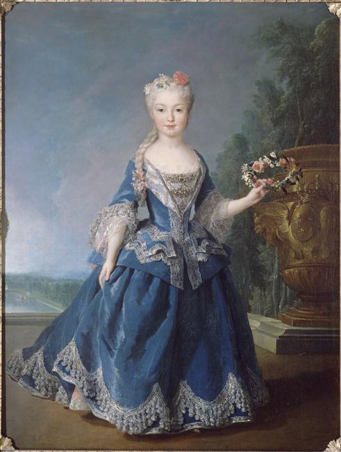 Portrait of Mariana Victoria of Spain, vintage artwork by Alexis-Simon Belle, 12x8" (A4) Poster