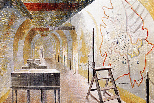 No. 1 Map Corridor, May 1940, vintage artwork by Eric Ravilious, 12x8" (A4) Poster