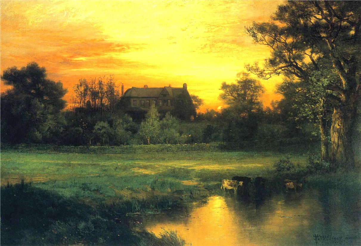 East Hampton, Long Island, vintage artwork by Thomas Moran, 12x8" (A4) Poster