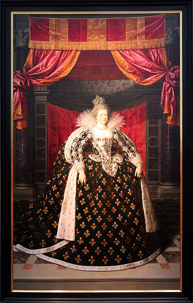 Marie de' Medici, Queen of France, vintage artwork by Frans Pourbus the Younger, 12x8" (A4) Poster