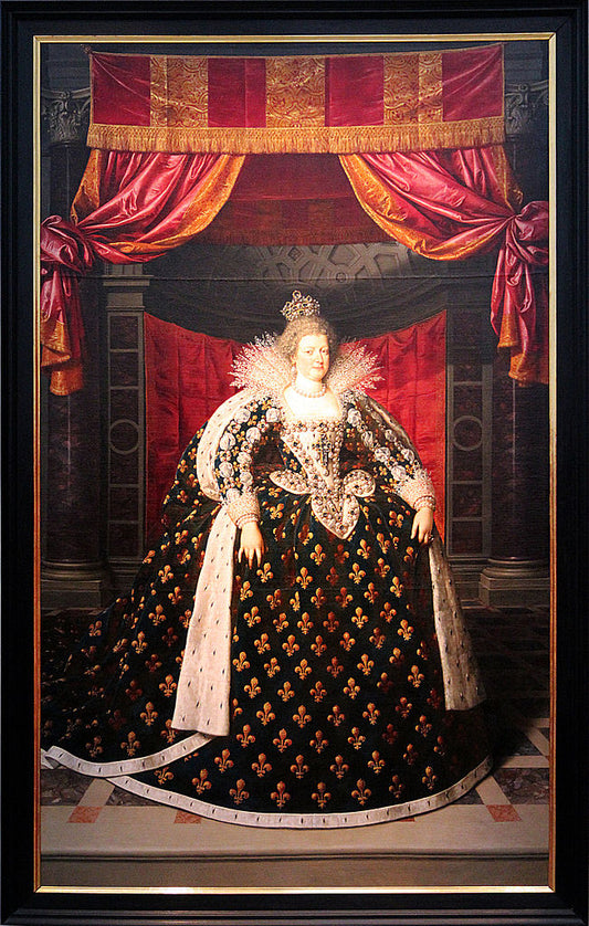 Marie de' Medici, Queen of France, vintage artwork by Frans Pourbus the Younger, 12x8" (A4) Poster