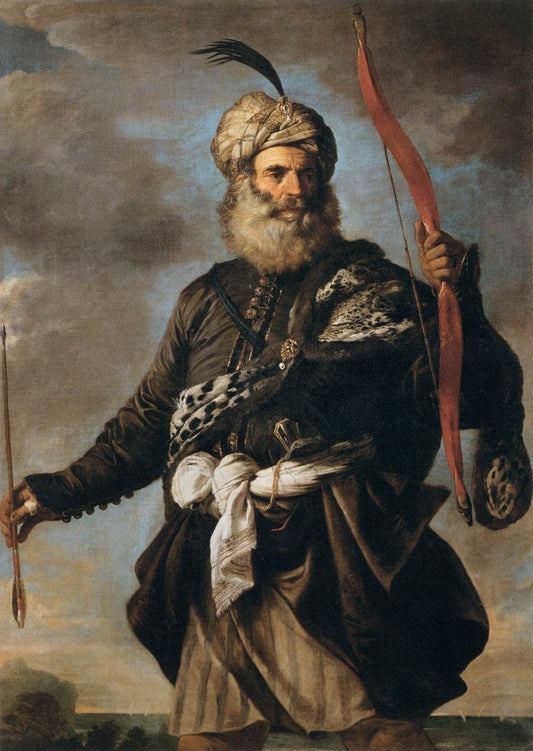 Oriental Warrior, vintage artwork by Pier Francesco Mola, 12x8" (A4) Poster