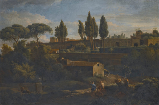 Rome, a Terraced Garden, vintage artwork by Jan Frans van Bloemen, 12x8" (A4) Poster