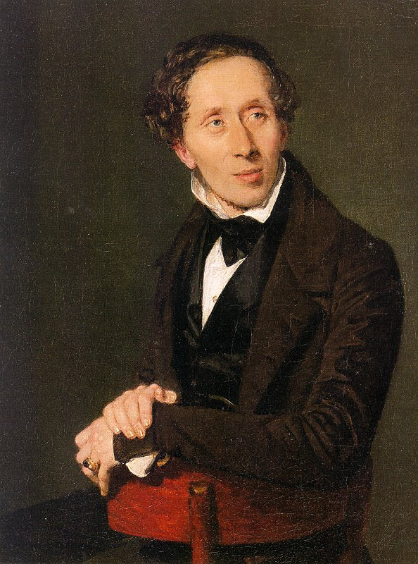 Hans Christian Andersen, vintage artwork by Christian Albrecht Jensen, 12x8" (A4) Poster