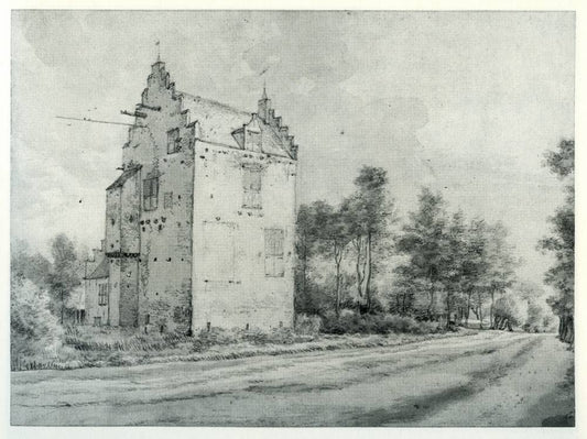 Kasteel Stormerdijk in Nieuwegein, vintage artwork by Roelant Roghman, 12x8" (A4) Poster