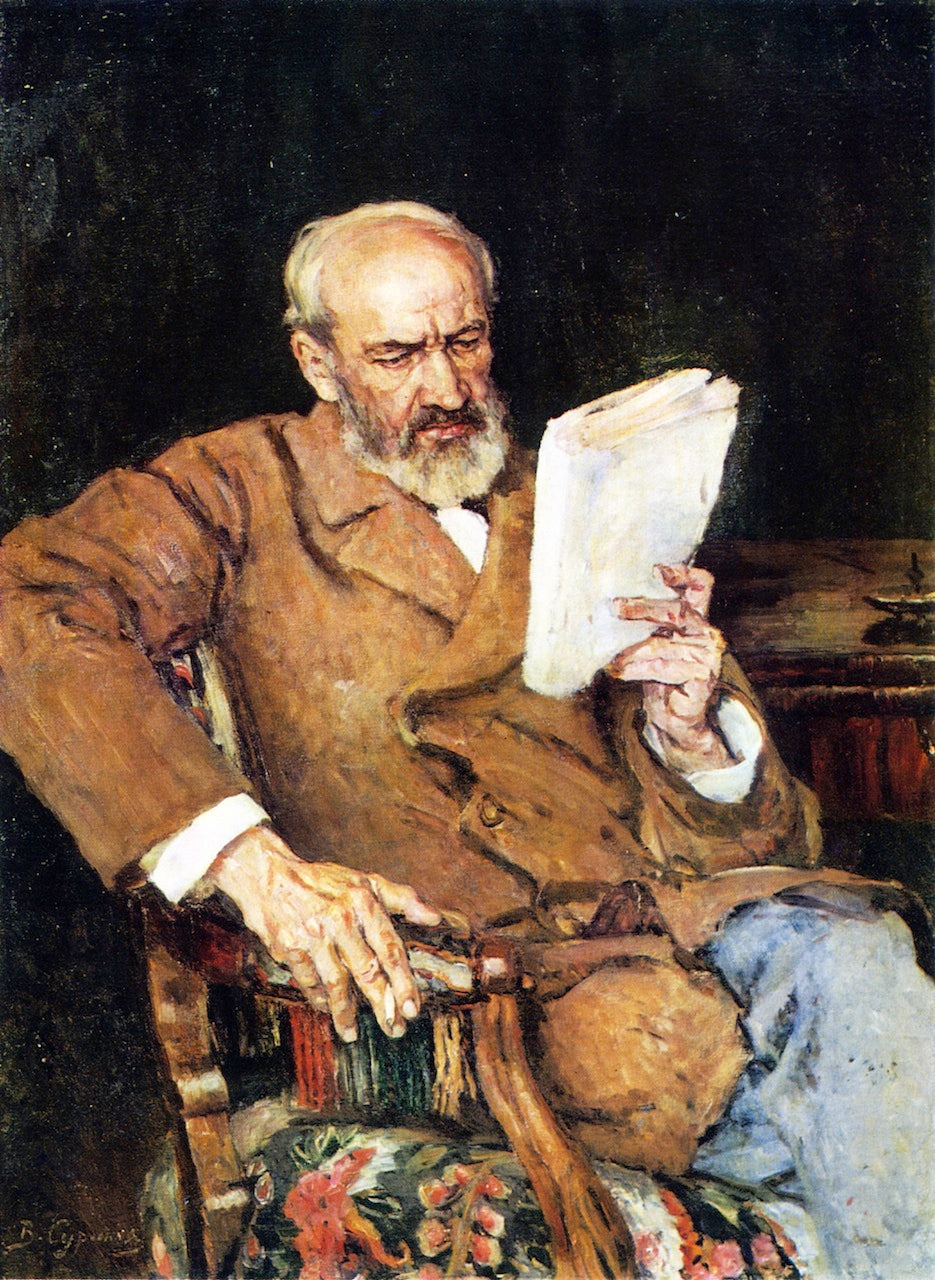 Portrait of Dr. Yezersky, vintage artwork by Vasili Ivanovich Surikov, 12x8" (A4) Poster