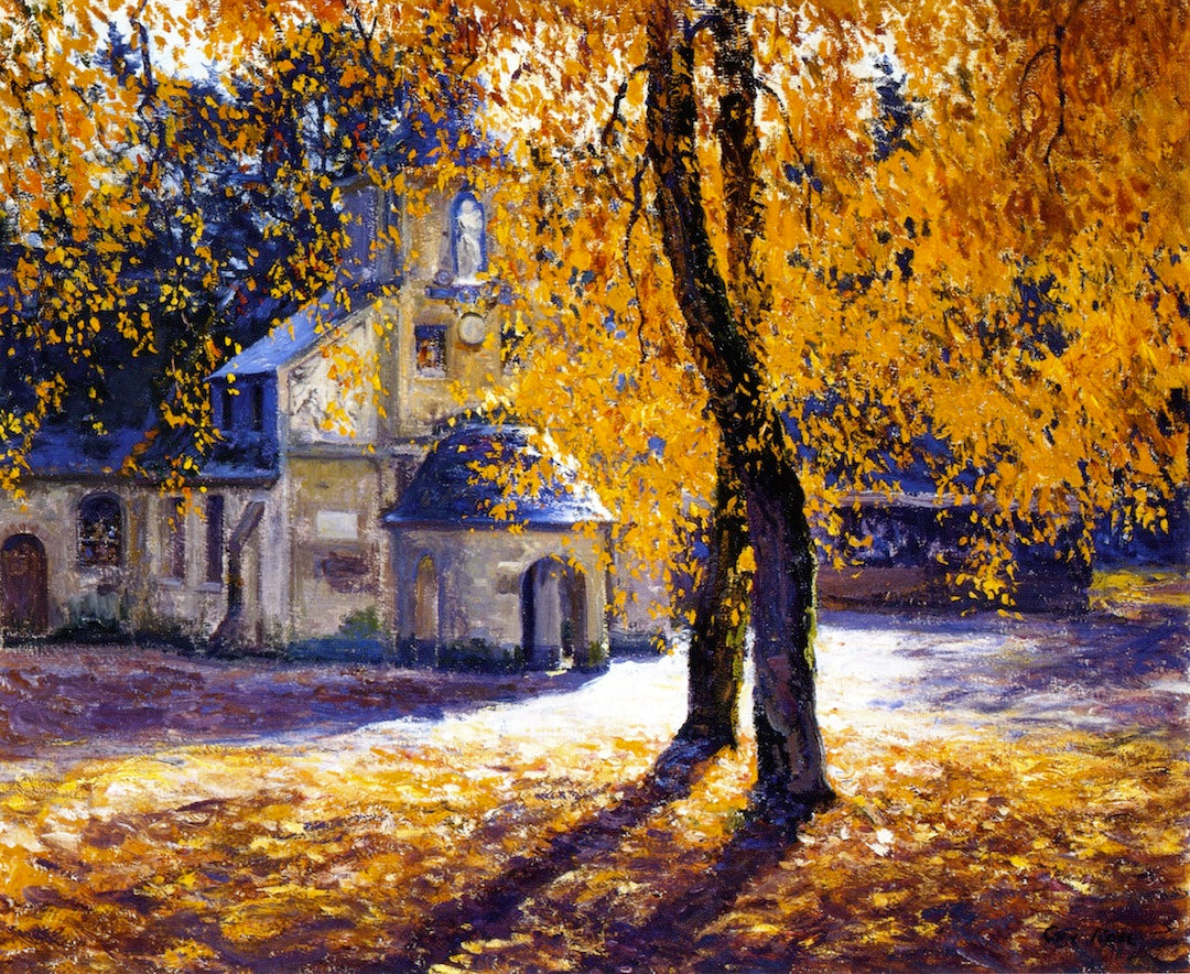 Notre Dame de Grace, Honfleur, vintage artwork by Guy Orlando Rose, 12x8" (A4) Poster