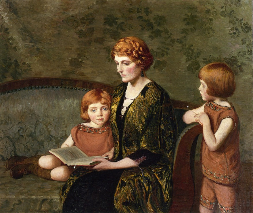 The Story Hour, vintage artwork by Lilla Cabot Perry, 12x8" (A4) Poster