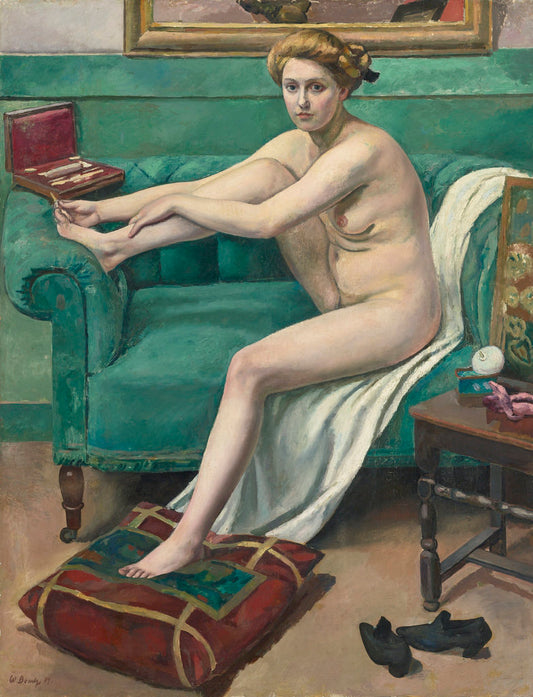 The Pedicure, vintage artwork by Walter Bondy, 12x8" (A4) Poster