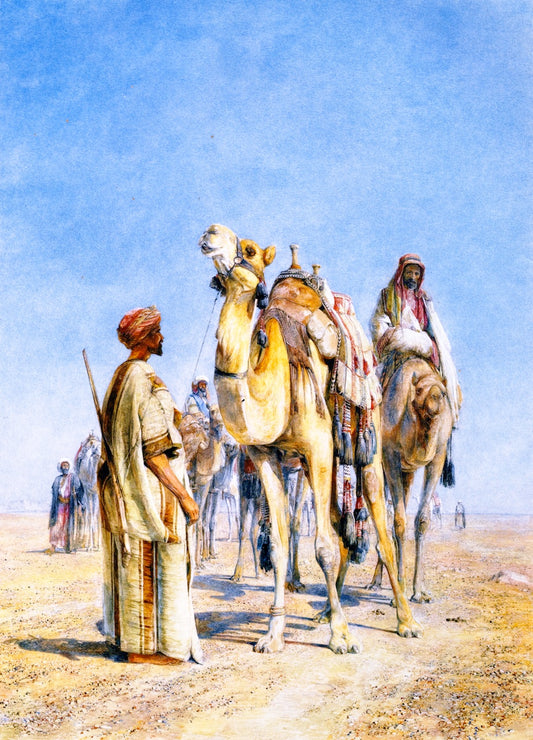 Halt in the Desert, vintage artwork by John Frederick Lewis, RA, A3 (16x12") Poster Print