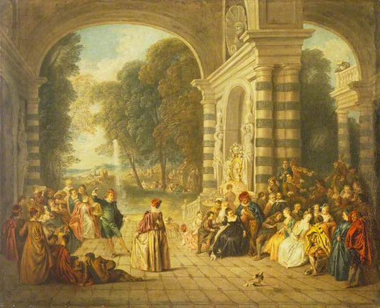 Les Plaisirs du Bal, vintage artwork by Jean-Baptiste Pater, 12x8" (A4) Poster