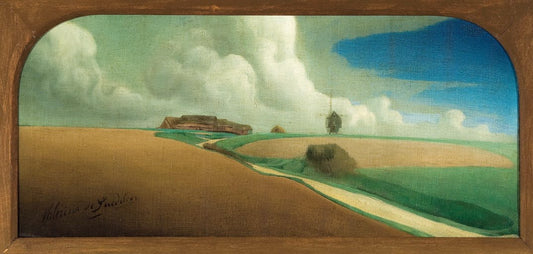 De houten standaardmolen van tiegem, vintage artwork by Valerius de Saedeleer, 12x8" (A4) Poster
