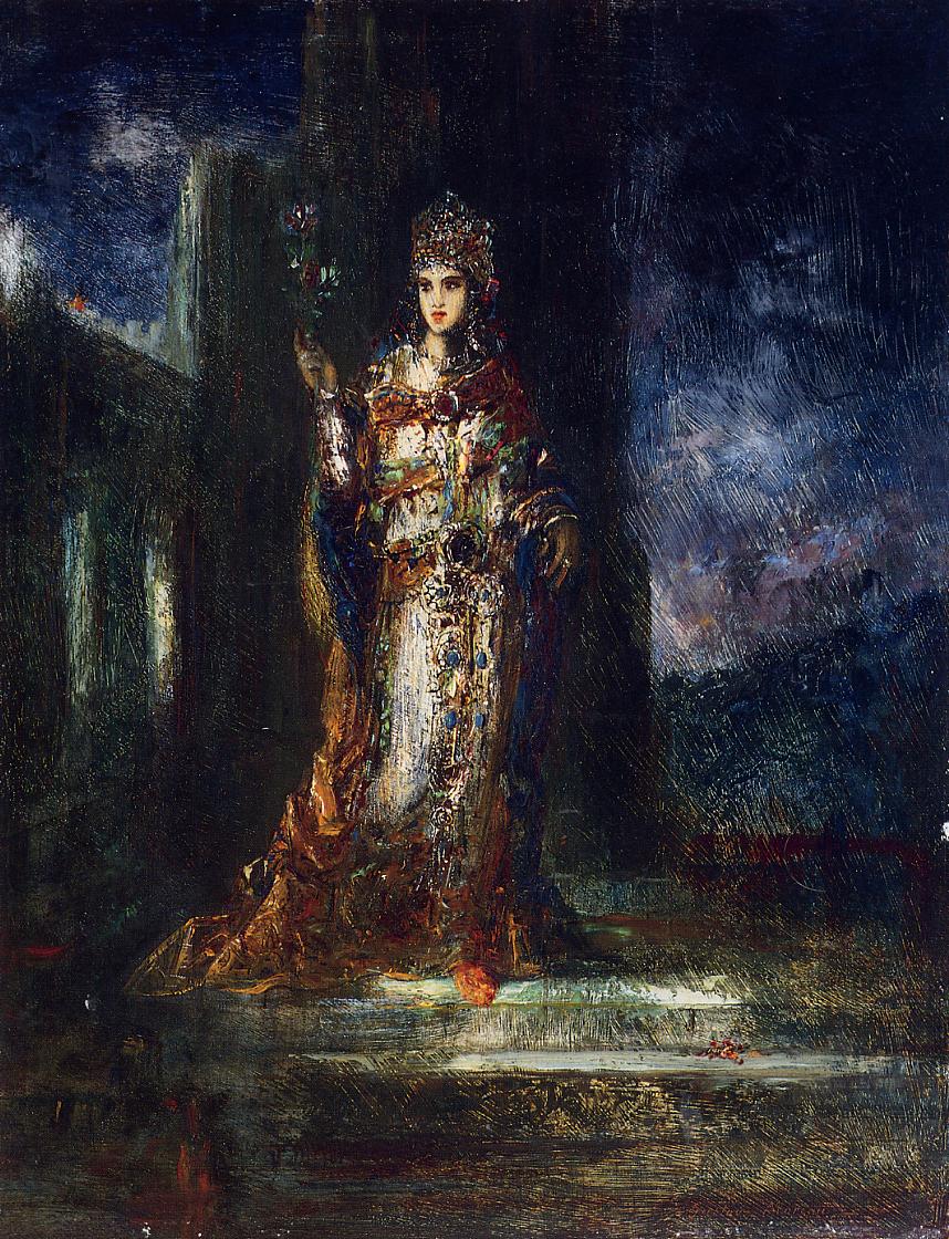 The Fiancee of the Night, vintage artwork by Gustave Moreau, 12x8" (A4) Poster