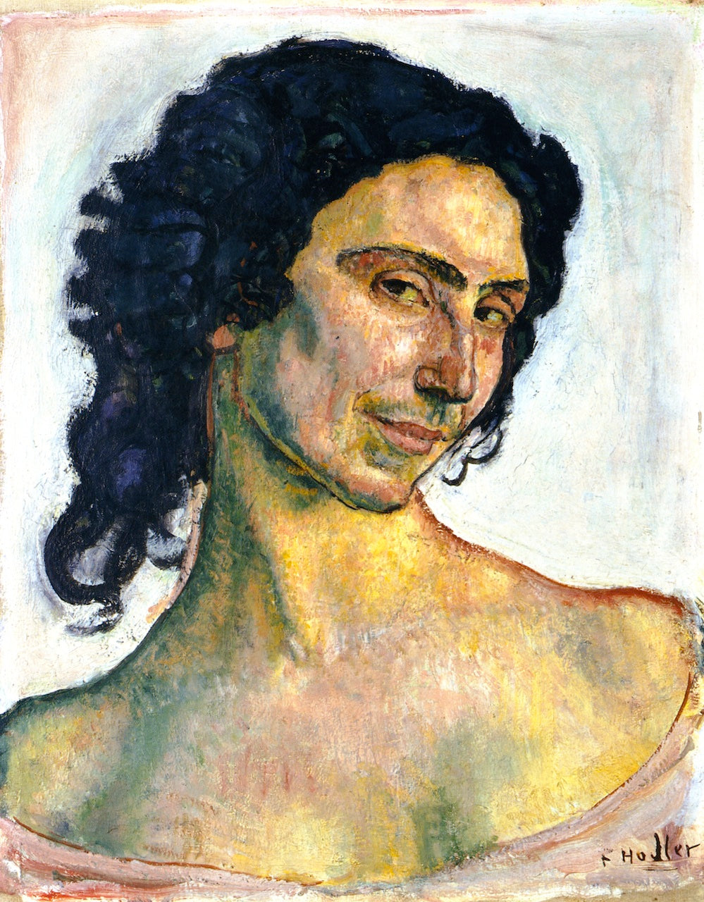 Portrait of an Italian Woman, Giulia Leonardi, vintage artwork by Ferdinand Hodler, 12x8" (A4) Poster