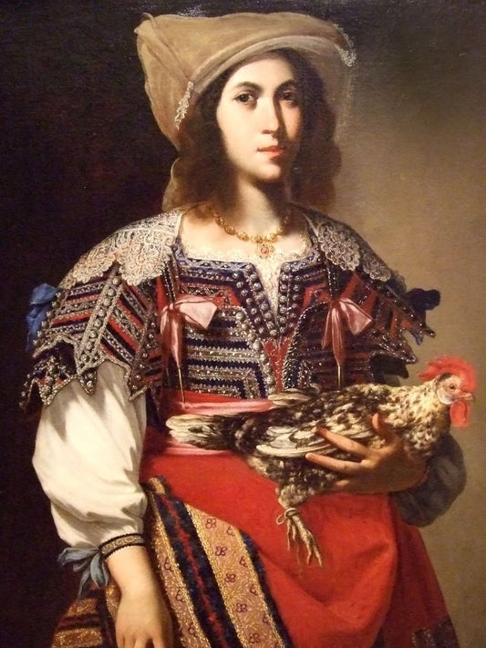 Woman in Neapolitan Costume, vintage artwork by Massimo Stanzione, 12x8" (A4) Poster