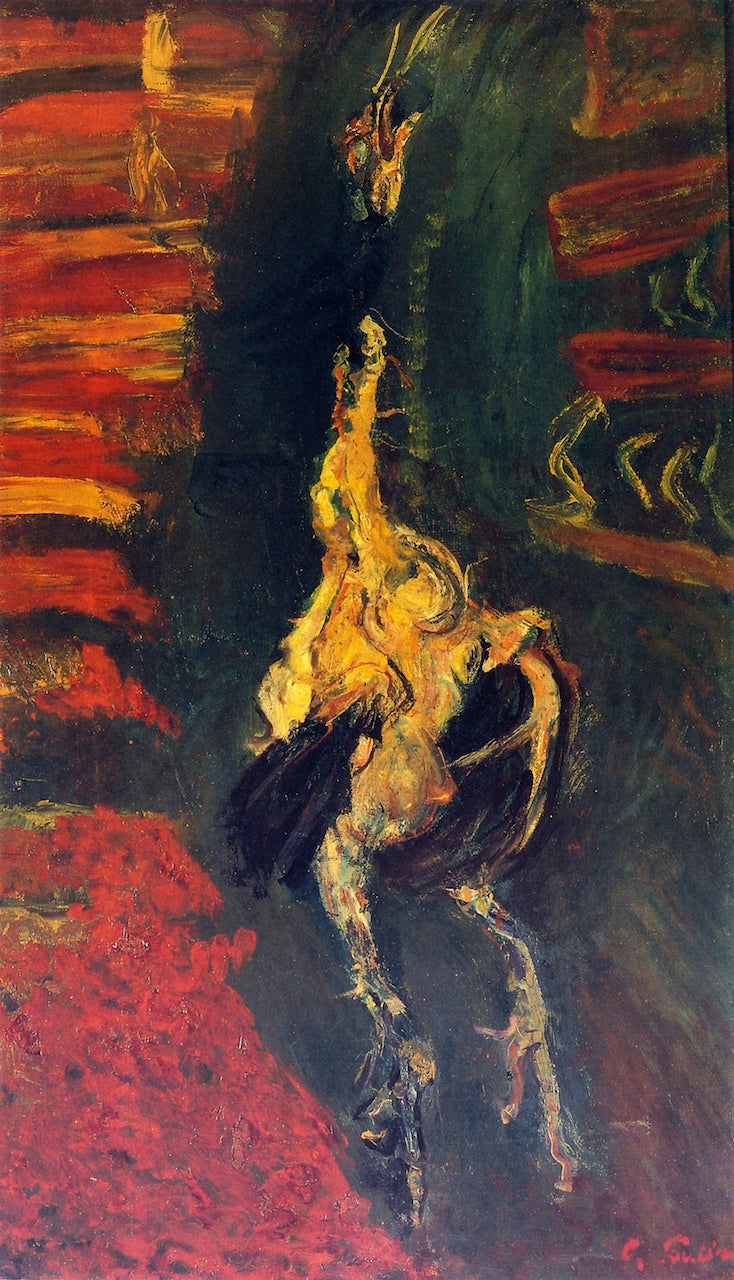 Chicken Hanging against a Brick Wall, vintage artwork by Chaim Soutine, 12x8" (A4) Poster