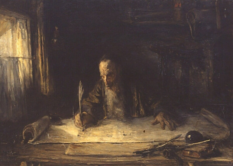 Jewish Scribe, vintage artwork by Jozef Israëls, 12x8" (A4) Poster