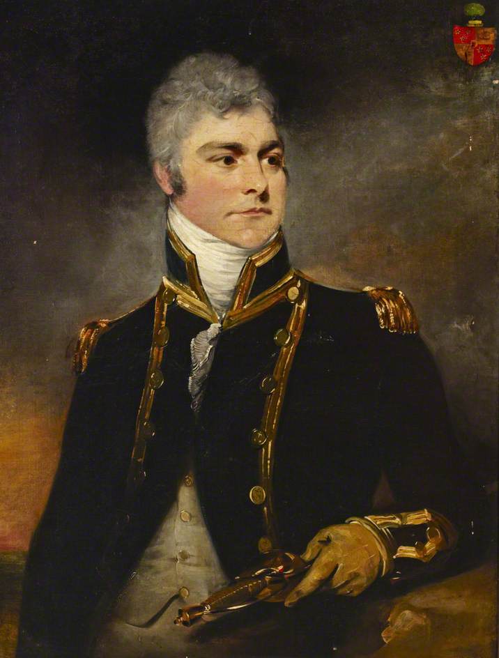 Admiral Sir Charles Hamilton, vintage artwork by Sir William Beechey, 12x8" (A4) Poster