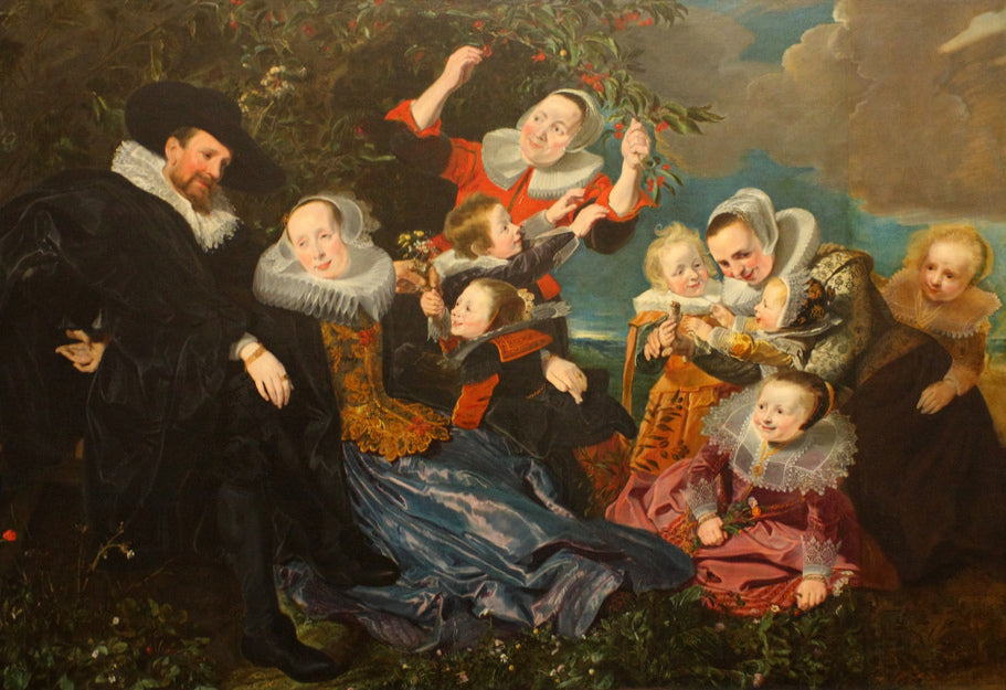 Paulus van Beresteyn and His Wife Catarina Both van der Eem with Their Children and Servants, vintage artwork by Pieter Claesz. Soutman, 12x8" (A4) Poster