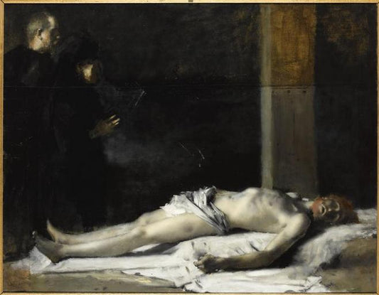 Christ and Donors, vintage artwork by Jean-Jacques Henner, 12x8" (A4) Poster