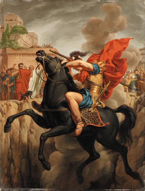 The Death of Marcus Curtius, vintage artwork by Pierre Joseph Celestin Francois, 12x8" (A4) Poster