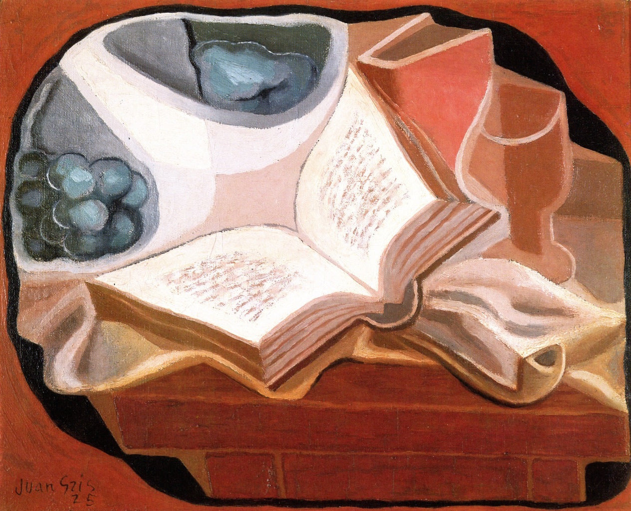 Book and Bowl of Fruit by Juan Gris,16x12(A3) Poster